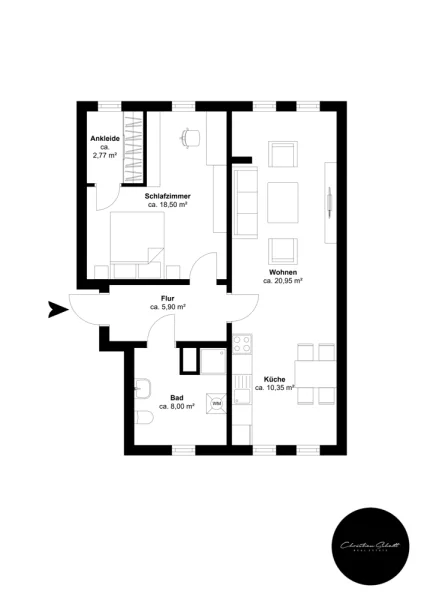 Georg-Schwarz-Str. 188, DG rechts - Etage 1, Ansicht 1, Schnitt 1 - OEWE1R