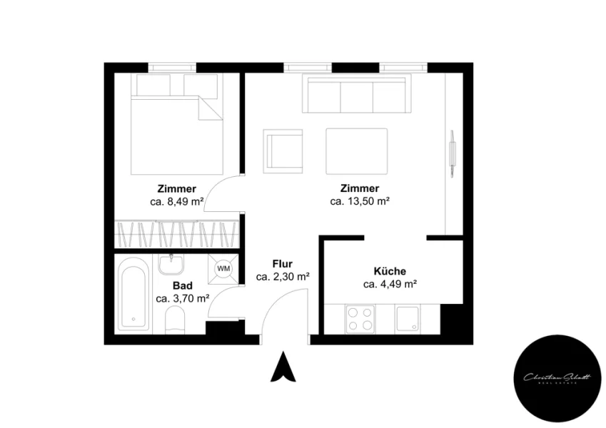 Georg-Schumann-Str. 99, 4. OG Mitte - Etage 1, Ansicht 1, Schnitt 1 - GZ1J26