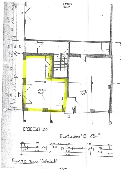 Grundriss - Eckladen