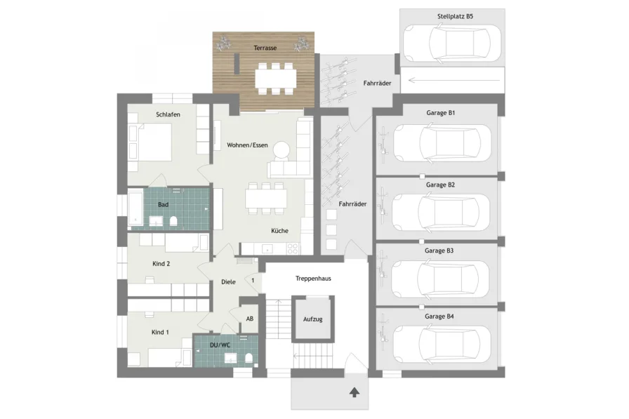 007 - Grundrissplan Haus B - Erdgeschoss