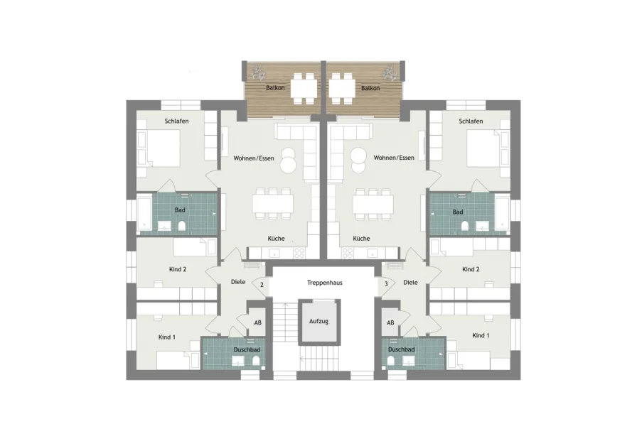 008 - Grundrissplan Haus B - Obergeschoss