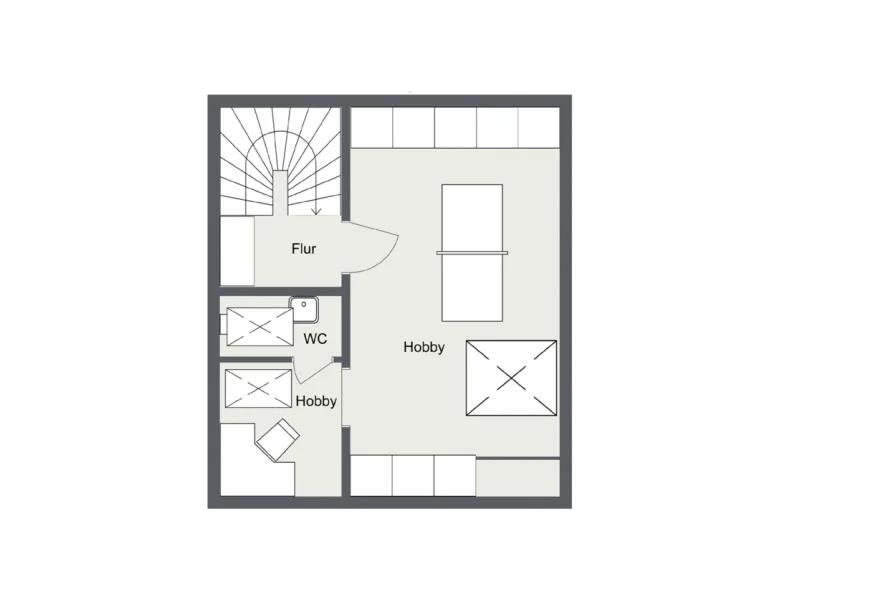026 - Grundrissplan Dachgeschoss - Hobby