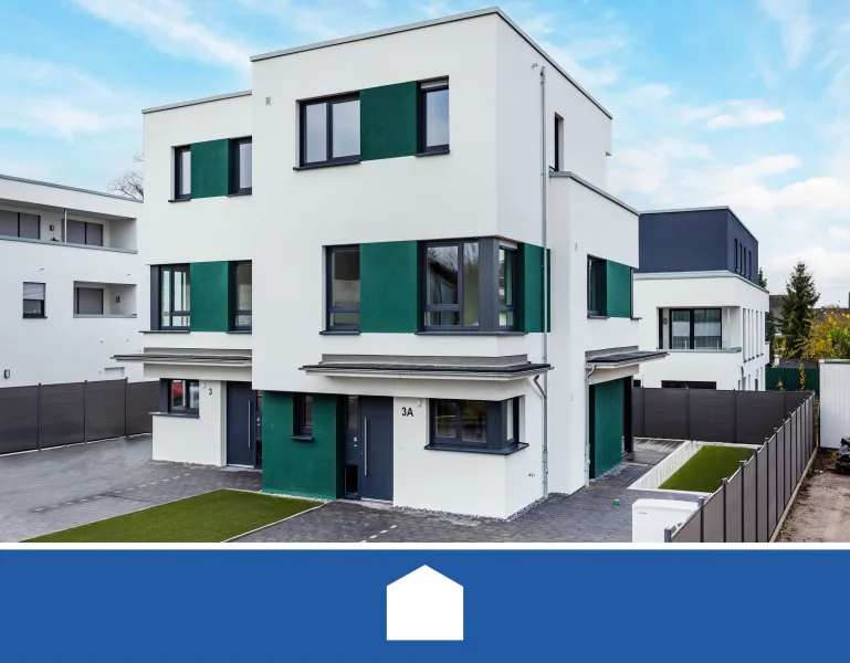 Straßenansicht - Haus kaufen in Bielefeld - Neubau - Exklusive, moderne Doppelhaushälfte