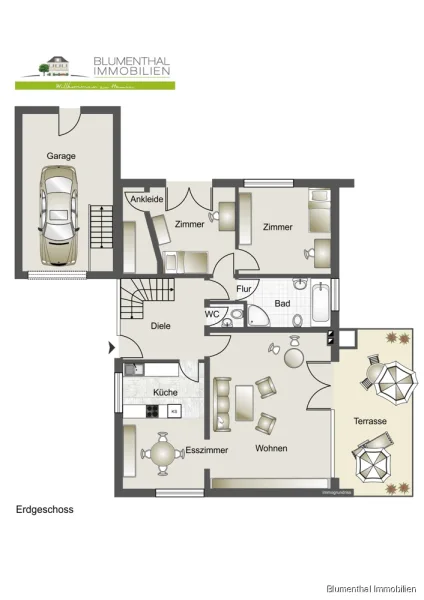 Wohnungsgrundriss Erdgeschoss