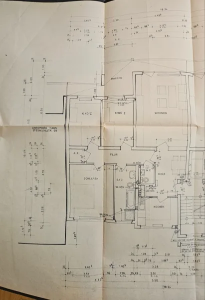 bemaßter Grundriss 1.OG links