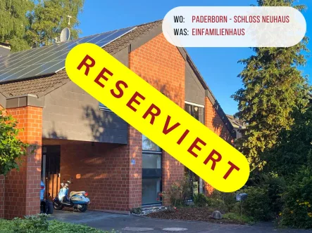 RESERVIERT für 1. Bild online-PBSN615HK24D4 - Haus kaufen in Paderborn - BESTE WOHNLAGE - ENERGIESPARSAMES EINFAMILIENHAUS  MIT VOLLKELLER, WÄRMEPUMPE, PV-ANLAGE UND GARAGE