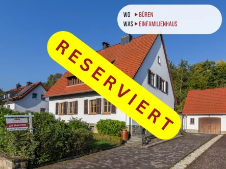 RESERVIERT - Haus kaufen in Büren - WALDRANDLAGE - GERÄUMIGES HAUS MIT ZWEI BÄDERN, SAUNA, KACHELOFEN, VOLLKELLER UND GROßER GARAGE