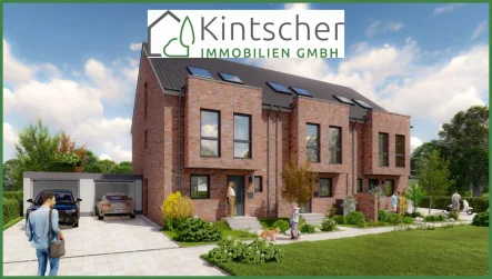 Hausreihe Ansicht - Haus mieten in Monheim - Einfamilienhaus- RMH - ab September 2024 bezugsfertig in Monheim a. Rhein