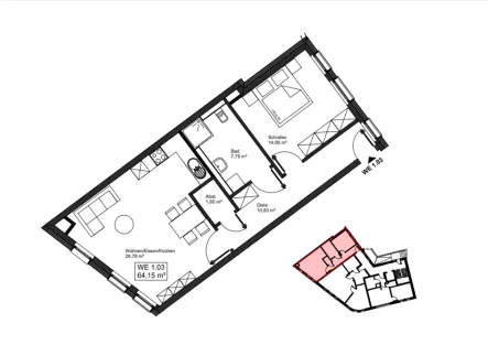 Grundriss - EG - Wohnung 1.03 - Wohnung kaufen in Mayen - Leben und Wohnen im Burgpalais Mayen - Whg. Nr. 1.03