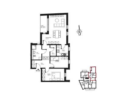 Grundriss - 2. OG. - Wohnung 2.08 - Wohnung kaufen in Mayen - Moderne zwei Zimmer Wohnung - Whg. Nr. 2.08