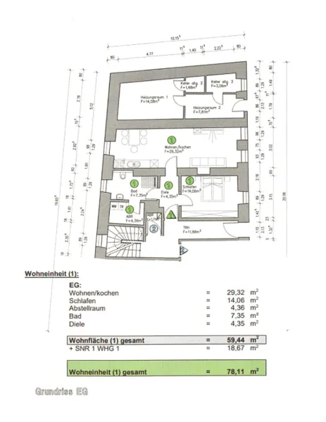 Grundriss der ETW 01 - Historisches Mosel-Winzerhaus - Lieser