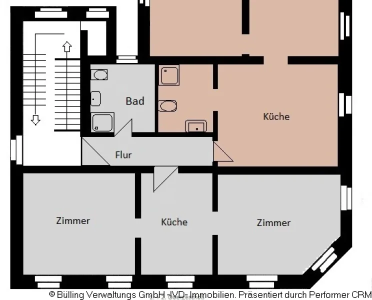 Grundriss - Wohnung mieten in Dortmund - Wohnen in Hörde