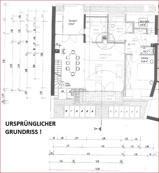 Grundriss mit Aufmaß 3. OG