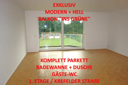 Titelbild - Wohnung mieten in Hückelhoven - EXKLUSIV MODERN UND HELL BALKON „INS GRÜNE“ PARKETT WANNE + DUSCHE GÄSTE-WC 1. ETAGE /KREFELDER STR.