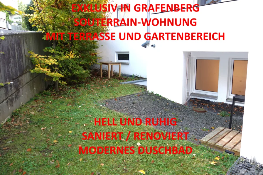 Titelbild - Wohnung mieten in Düsseldorf - GARTENTERRASSENWOHNUNG GRAFENBERG EXKLUSIV RUHIG SANIERT/RENOVIERT MODERNES DUSCHBAD