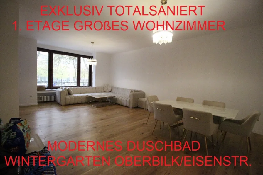 Titelbild - Wohnung mieten in Düsseldorf - EXKLUSIV TOTALSANIERT 1. ETAGE GROßES WOHNZIMMER MODERNES DUSCHBAD WINTERGARTEN OBERBILK/EISENSTR.