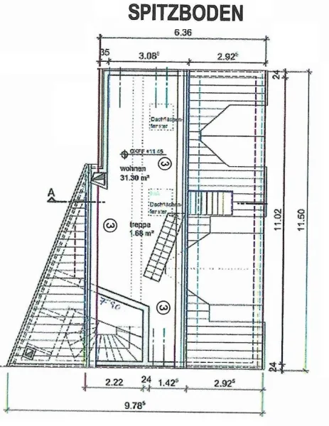 Grundriss Spitzboden