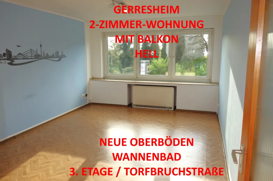 Titelbild - Wohnung mieten in Düsseldorf - GERRESHEIM HELLE UND MODERNE 2-ZI.-KOMFORTWHG. MIT BALKON UND WANNENBAD NEUE ODERBÖDEN VINYL / 3.OG