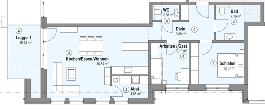 Grundriss Wohnung 4