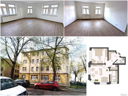 Collage - Wohnung kaufen in Dresden / Cotta - Eigennutzung oder Kapitalanlage - Schicke Eigentumswohnung im 3. OG in guter Lage von Cotta
