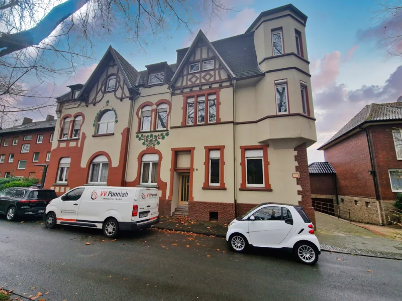 Straßenansicht - Wohnung mieten in Herne / Eickel - Charmante Altbauwohnung mit modernem Komfort in Gründerzeit-Haus - Gartennutzung inklusive