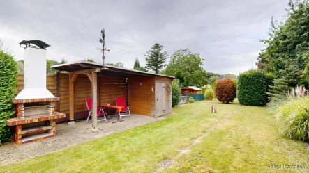 Blick in den Garten mit Grillecke - Haus kaufen in Herne - !!! Den Enten entgegen - Schön wohnen in Herne Süd - Die Belohnung für langes Suchen !!!