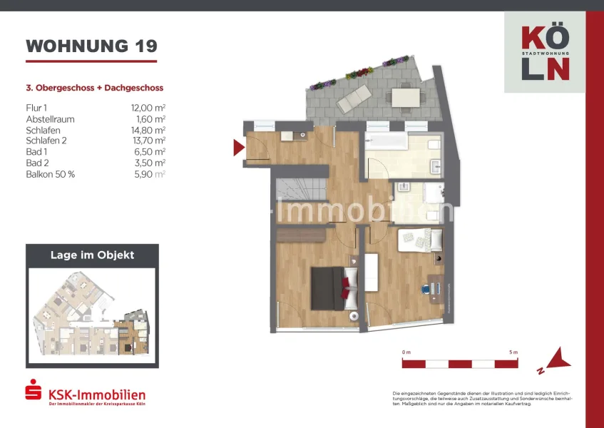 Grundriss Wohnung 19_3. Obergeschoss