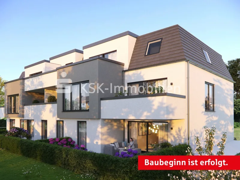 Gartenansicht - Wohnung kaufen in Bergisch Gladbach - Nachhaltig & modern: Ihr neues Zuhause in Schildgen!