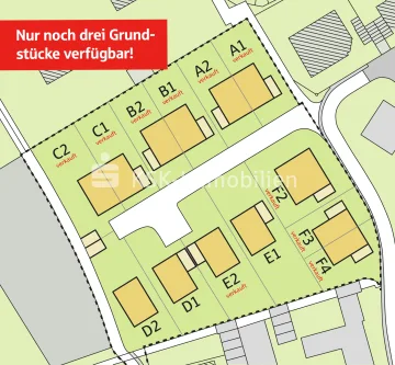 100165 FLAECHENPLAN_Verkaufsstand - Grundstück kaufen in Bergisch Gladbach / Refrath - Baugrundstücke in perfekter Lage von Refrath.