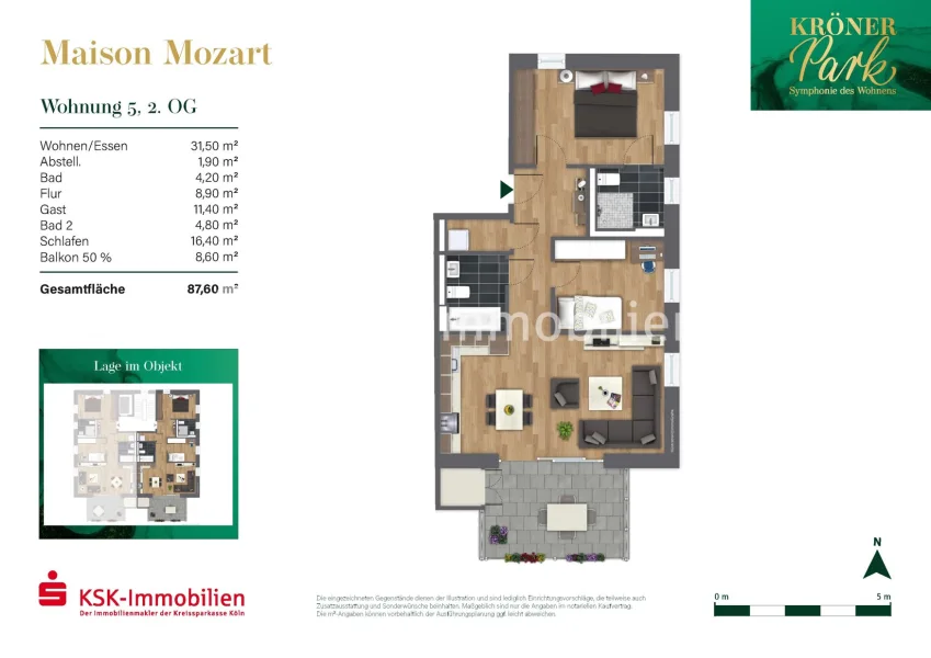 Grundriss Haus 1 Maison Mozart Wohnung 5