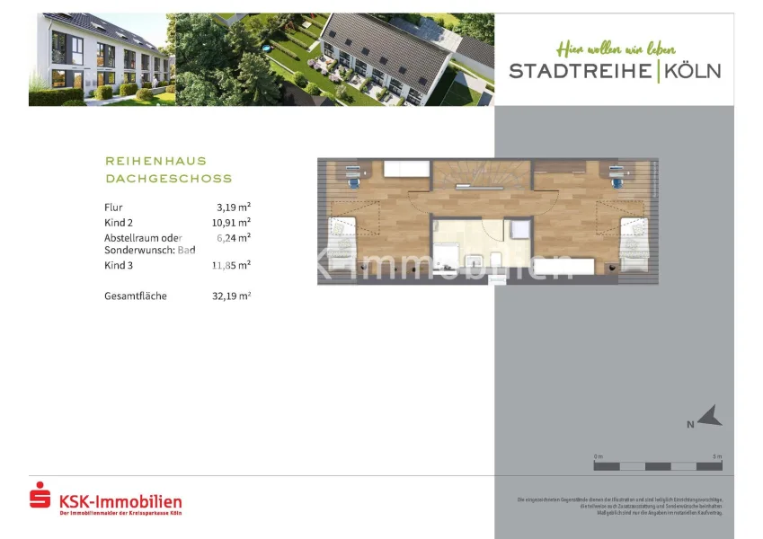 Grundriss Reihenhaus Dachgeschoss