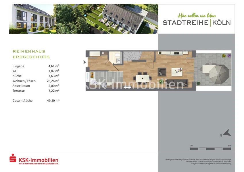 Grundriss Reihenhaus Erdgeschoss