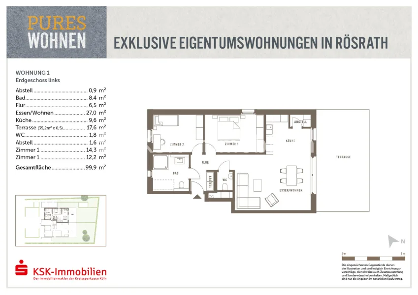 Grundriss Wohnung 1