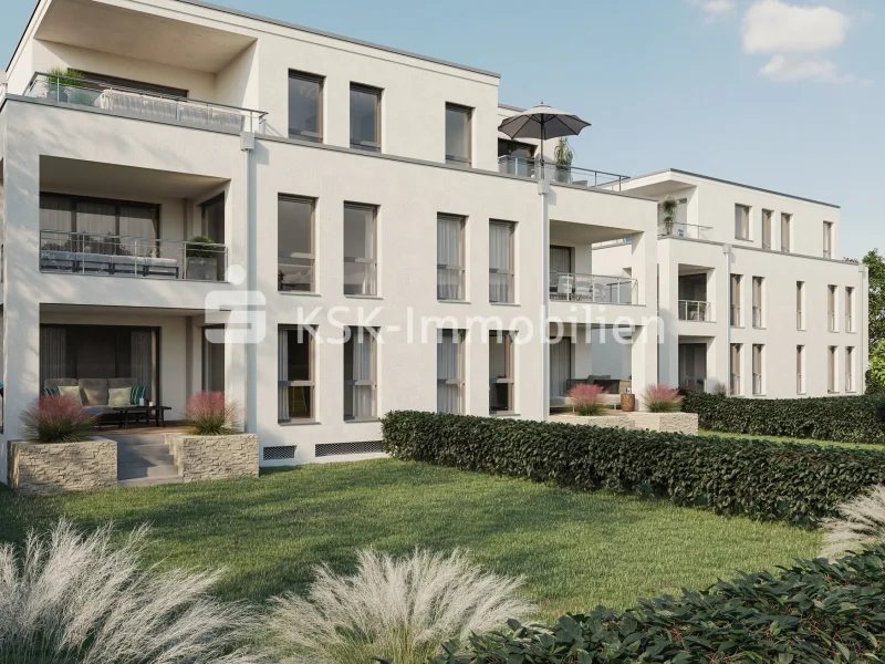 Gartenansicht - Wohnung kaufen in Königswinter - Schönsitz am Rhein - Neubau von 10 Eigentumswohnungen in Niederdollendorf!