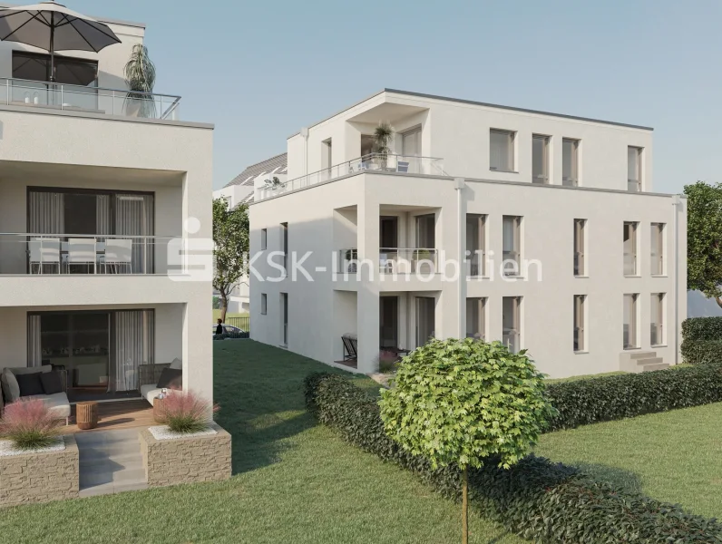 Gartenansicht - Wohnung kaufen in Königswinter - Schönsitz am Rhein - Neubau von 10 Eigentumswohnungen in Niederdollendorf!