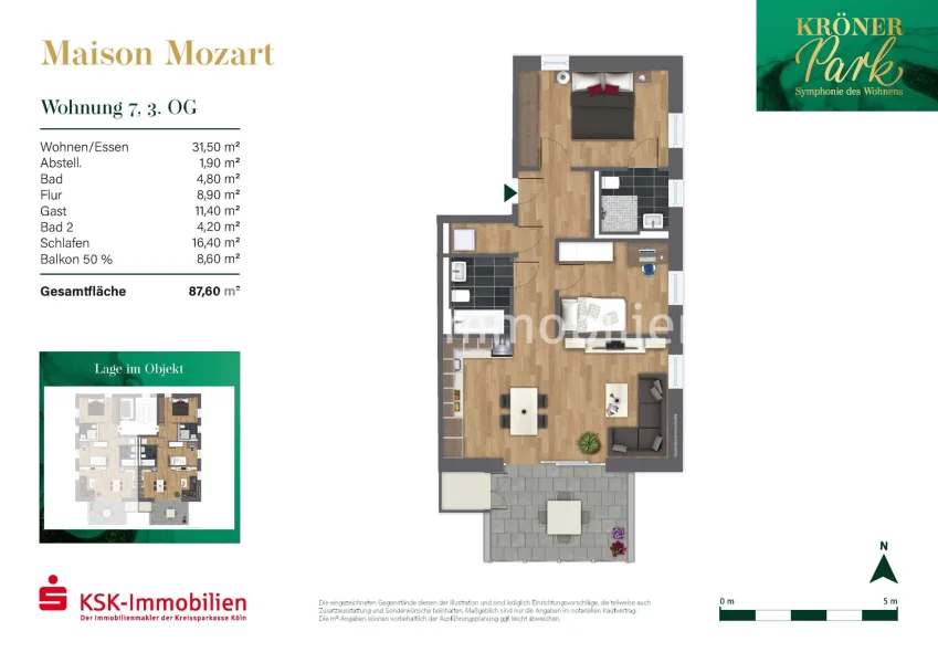 Grundriss Haus 1 Maison Mozart Wohnung 7