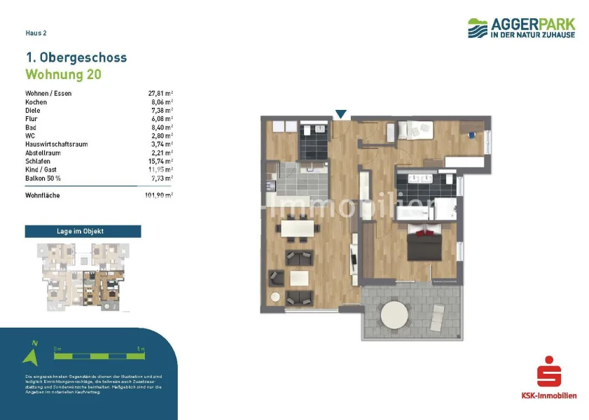 Grundriss Haus 2 Wohnung 20