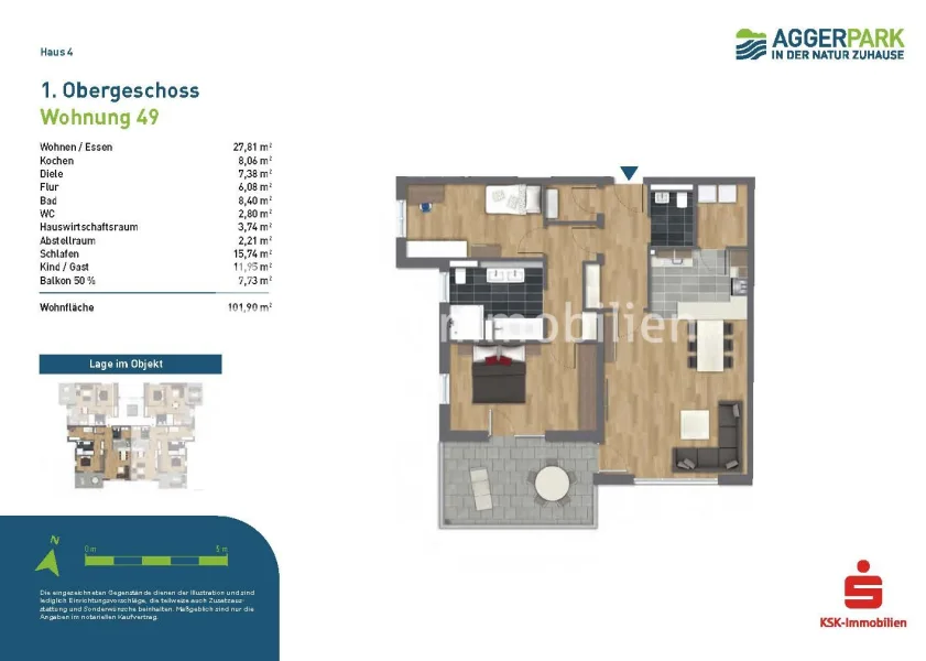 Grundriss Haus 4 Wohnung 49