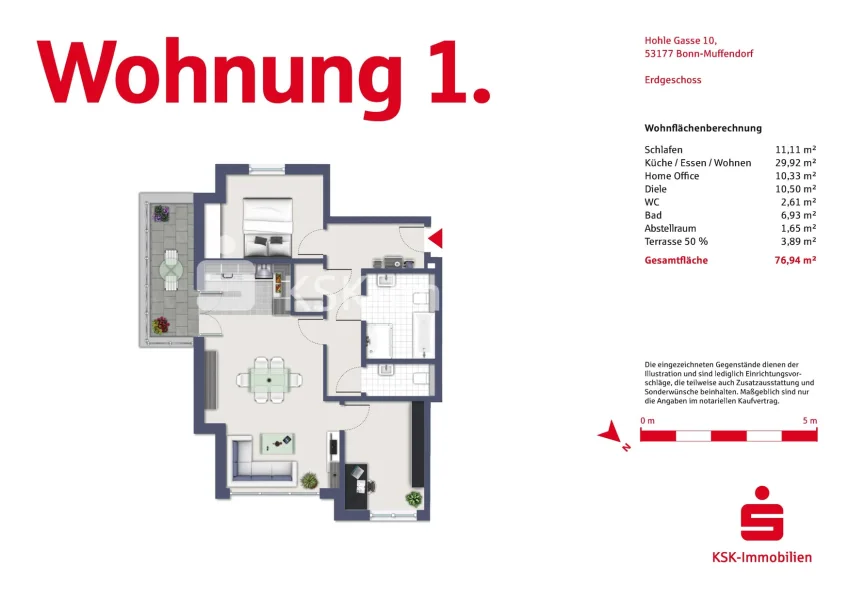 Grundriss Wohnung 1