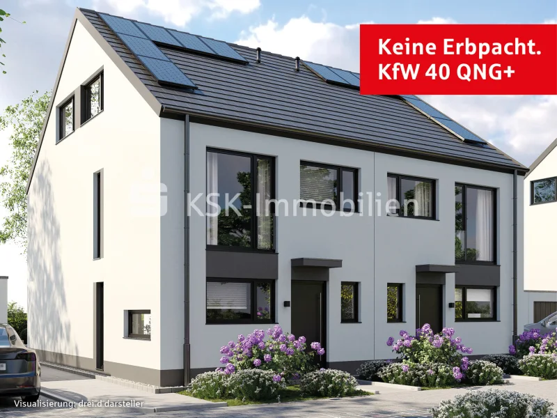 Straßenansicht - Haus kaufen in Bornheim - KfW 40 QNG Plus. Ihr Zuhause an der Mertener Mühle! Keine Erbpacht!