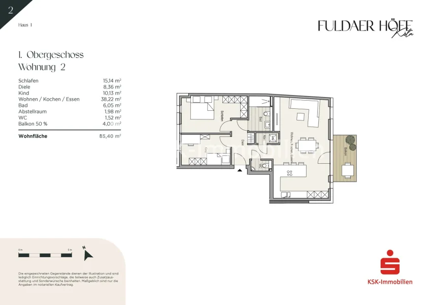 Grundriss Haus 1 Wohnung 2