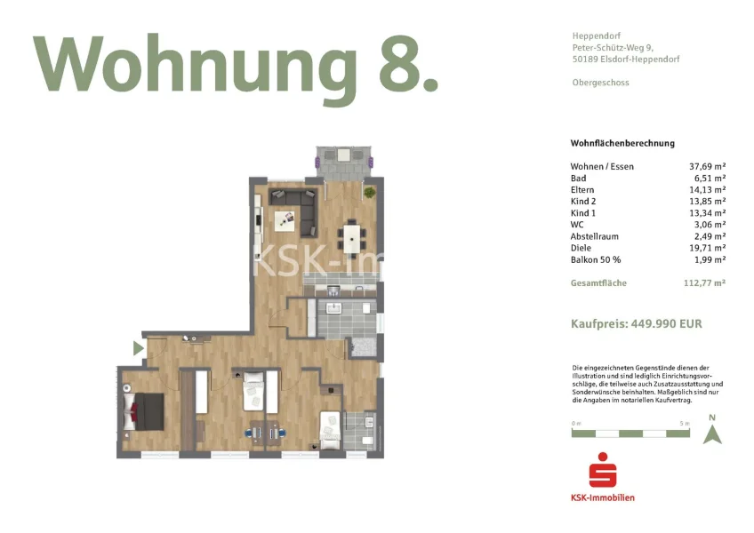 Grundriss Wohnung 8