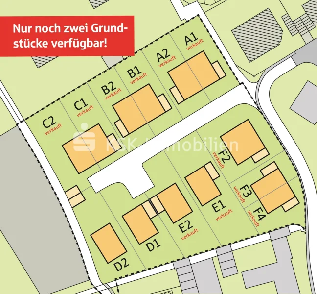 100165 Flächenplan - Grundstück kaufen in Bergisch Gladbach / Refrath - Baugrundstücke in perfekter Lage von Refrath.