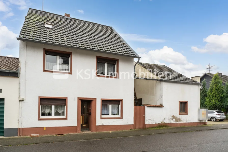 137358 Vorderansicht  - Haus kaufen in Elsdorf - Vermietetes Einfamilienhaus mit Modernisierungsbedarf und großem Grundstück.