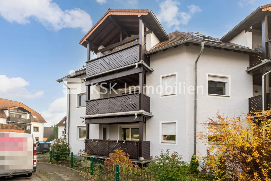 143002 Außenansicht - Wohnung kaufen in Bergheim / Glessen - Charmante 3-Zimmer-Wohnung mit Balkon!