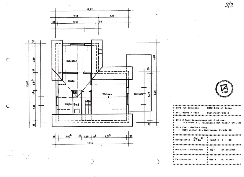 Grundriss DG Dahlhaus