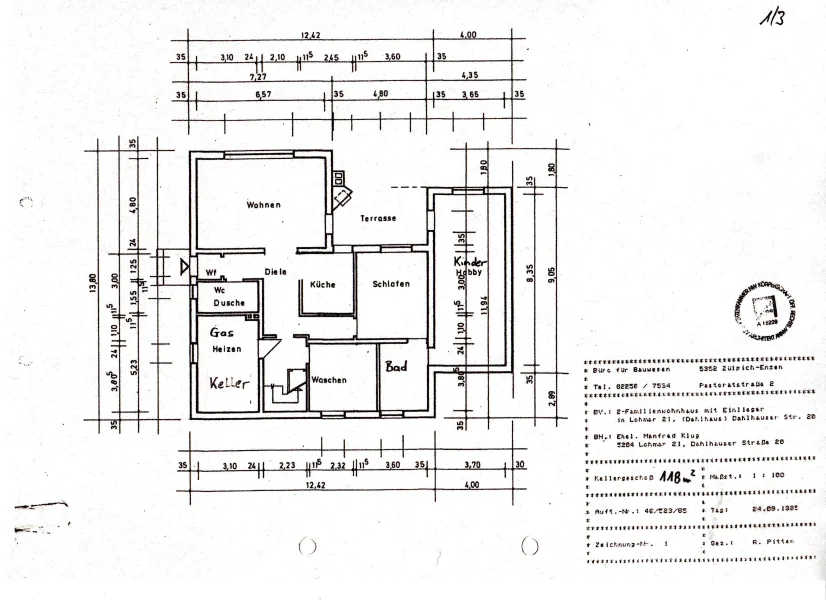 Grundriss UG Dahlhaus