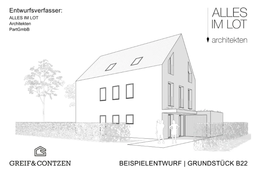 Beispielentwurf Quartier Hohenlind - Grundstück B22 - Haus kaufen in Köln - Bauen in Köln-Lindenthal - Wohnen auf höchstem Niveau in einem der beliebtesten Stadtteile