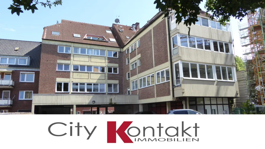 Hausansicht West - Wohnung mieten in Münster - 132,59 m² City-Promenade-Aaseewohnung mit Aufzug u. Wintergarten