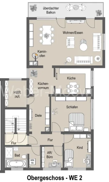 3115 Grundriss Obergeschoss - WE 2